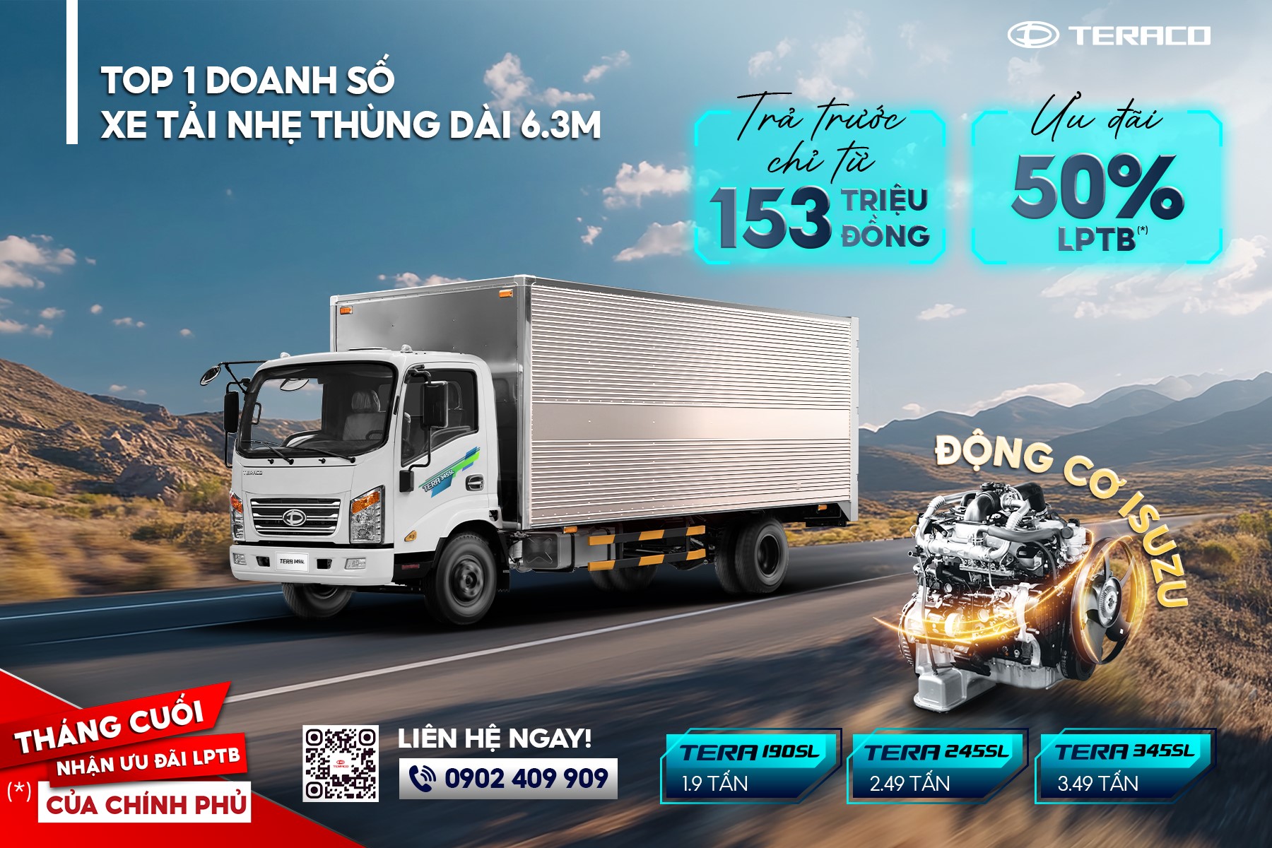 tải nhẹ thùng dài 6m3